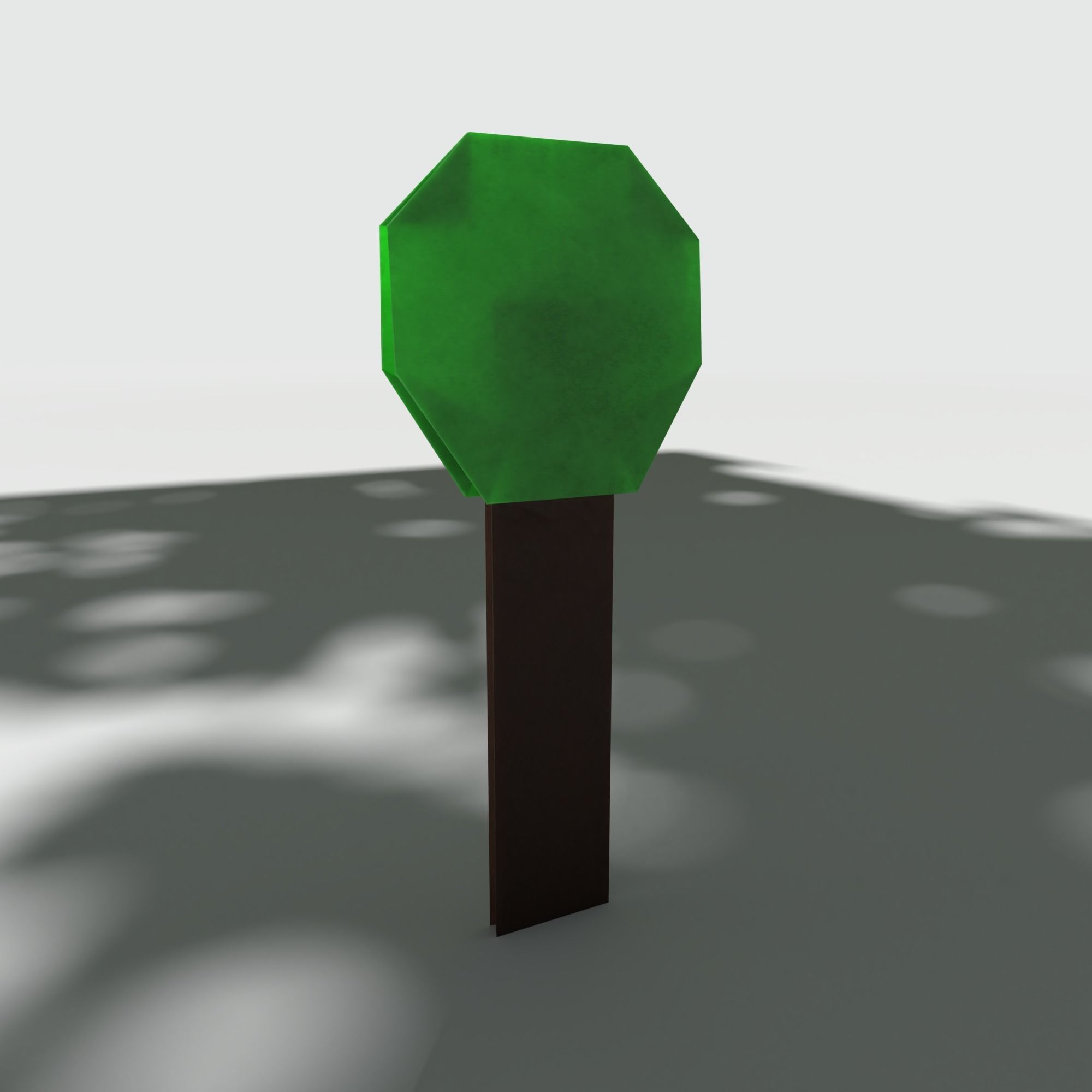 Origami Simple Tree Low-poly 3D model_3