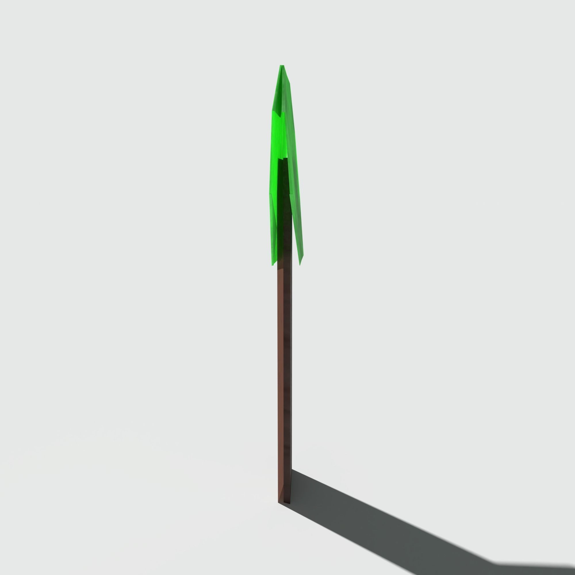 Origami Simple Tree Low-poly 3D model_4