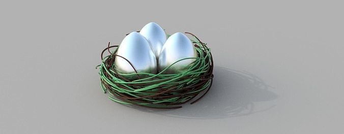 eggs in nest 3D print model