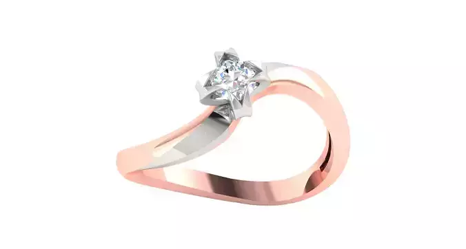 Solitaire ring 3dm stl render detail 3D print model