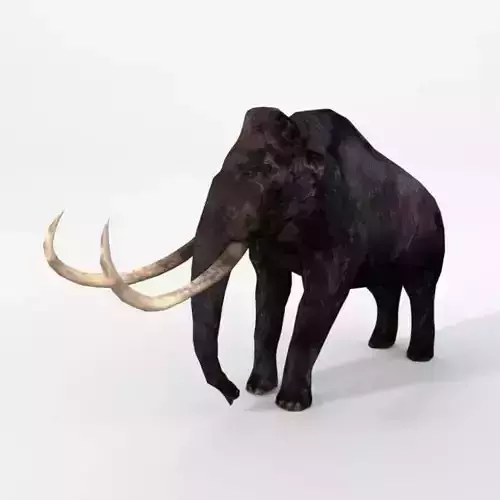Mammoth woolly with tusks Low-poly 3D model