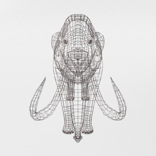 Mammoth woolly with tusks Low-poly 3D model_6