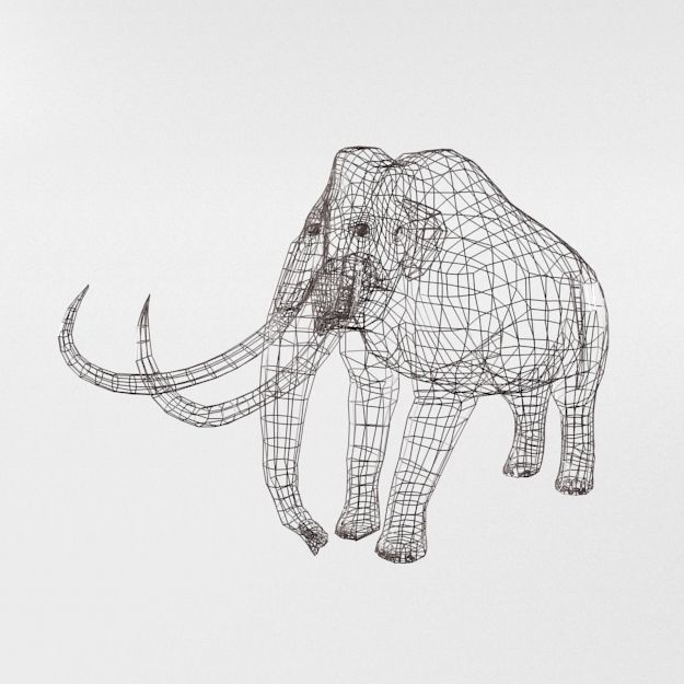 Mammoth woolly with tusks Low-poly 3D model_4