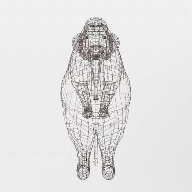 Mammoth woolly with tusks Low-poly 3D model_5