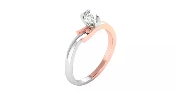 Solitaire ring 3dm stl render detail 3D print model 3D print model