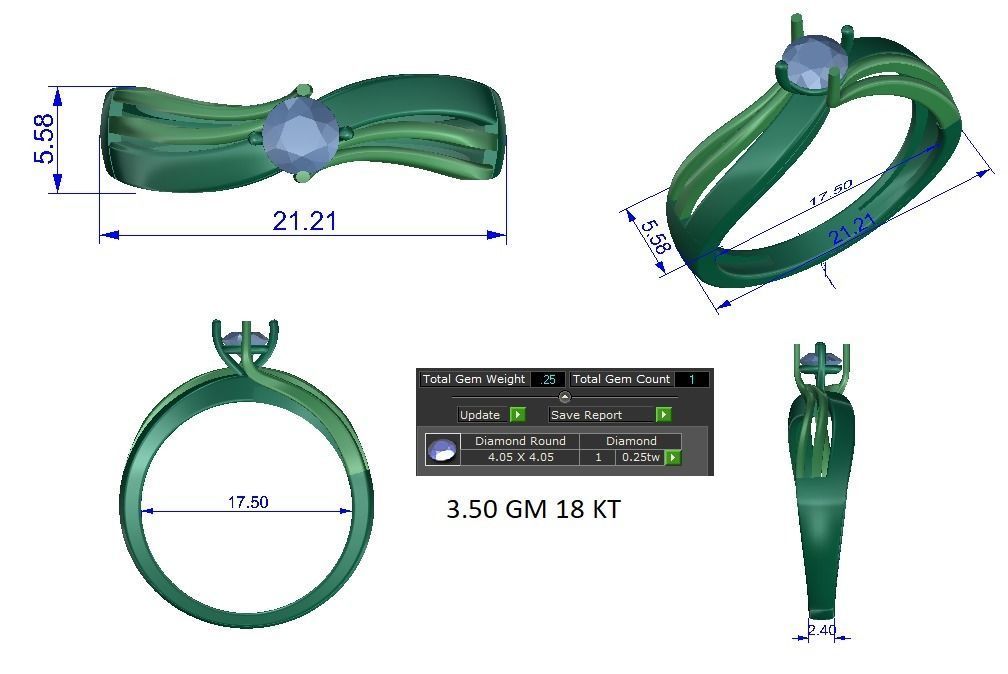 Solitaire ring 3dm stl render detail 3D print model 3D print model_1