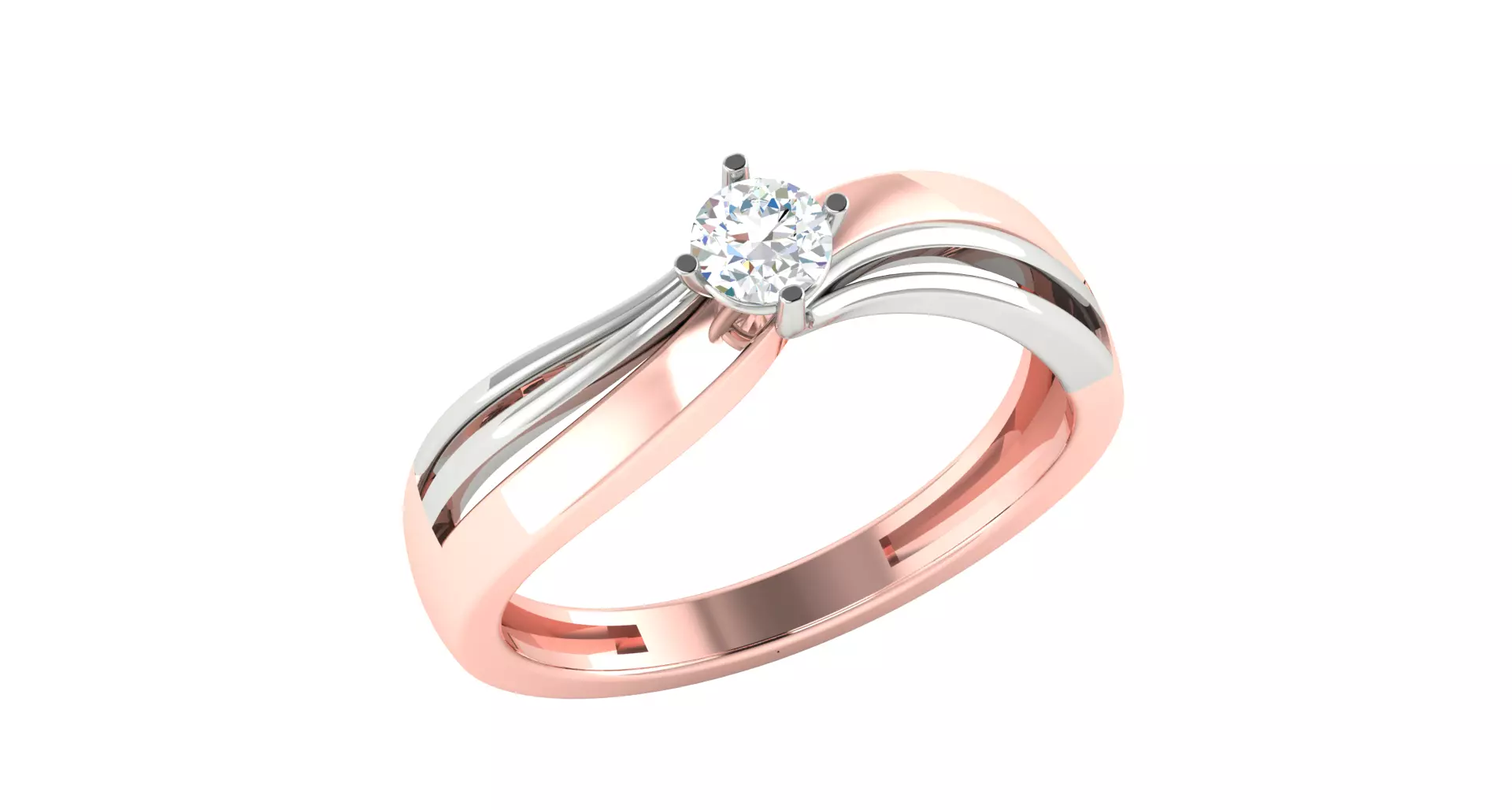 Solitaire ring 3dm stl render detail 3D print model 3D print model_0