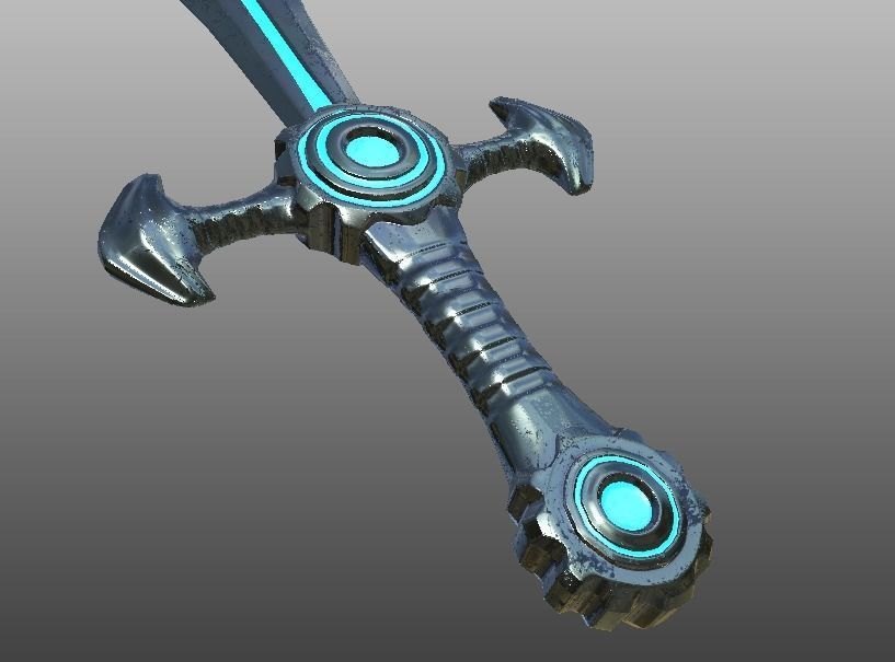 Sci-Fi Sword Low-poly 3D model_4