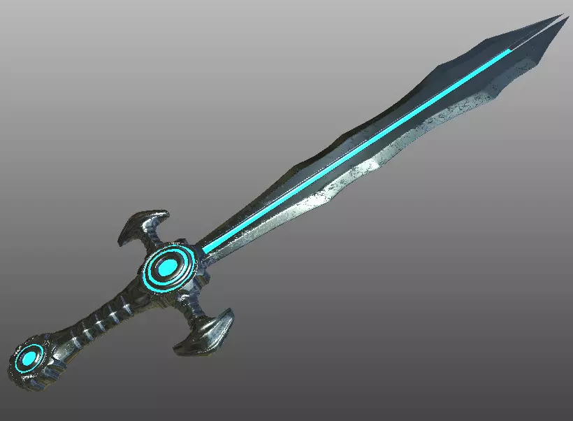 Sci-Fi Sword Low-poly 3D model_0