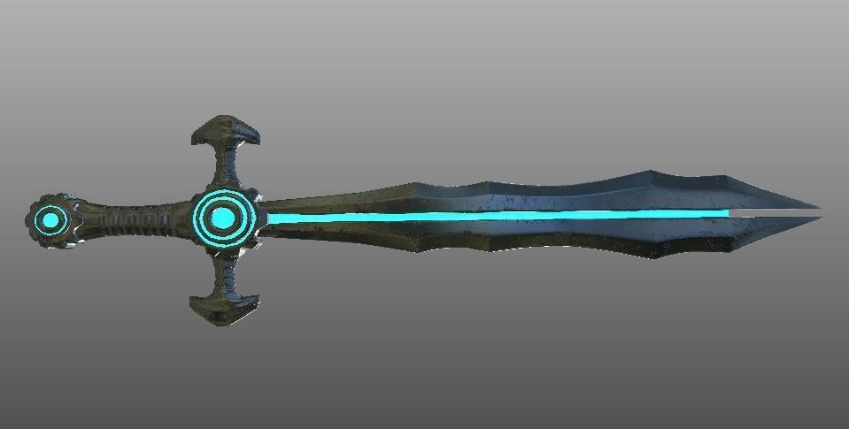 Sci-Fi Sword Low-poly 3D model_1