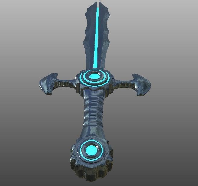 Sci-Fi Sword Low-poly 3D model_3