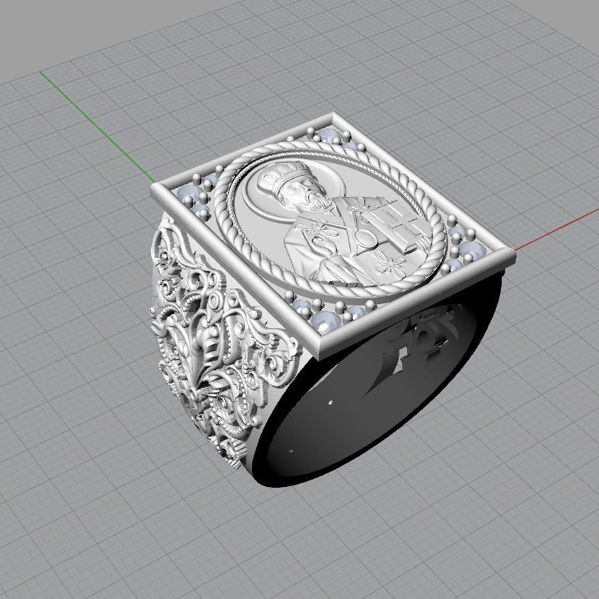 Mens ring Saint Nicholas  3D print model_3