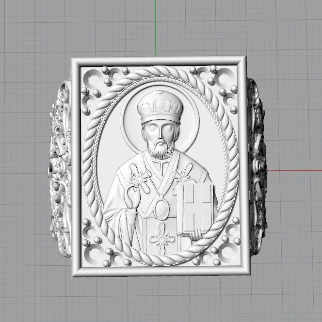 Mens ring Saint Nicholas  3D print model_6