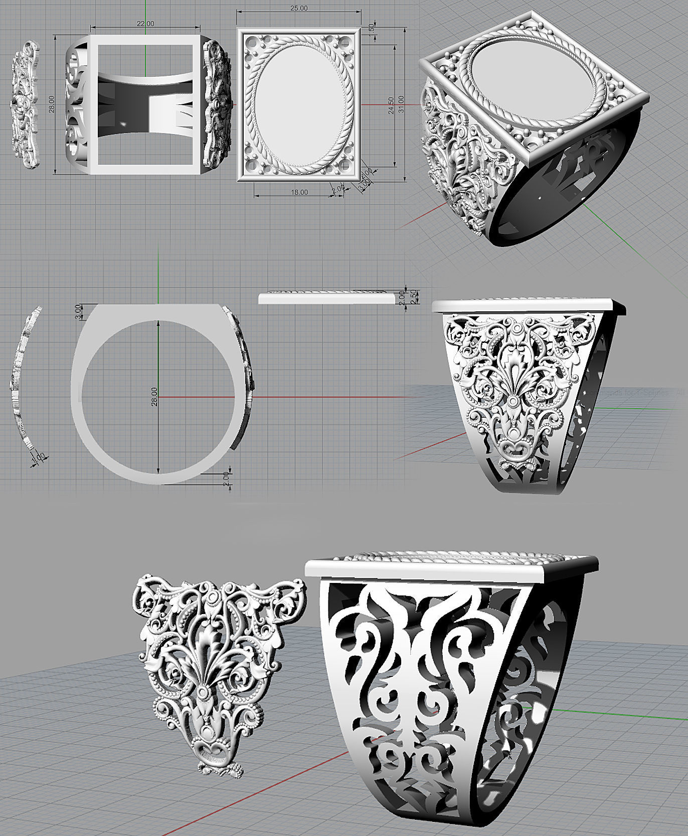 Mens ring Saint Nicholas  3D print model_4