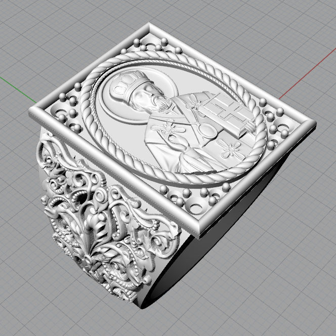 Mens ring Saint Nicholas  3D print model_13