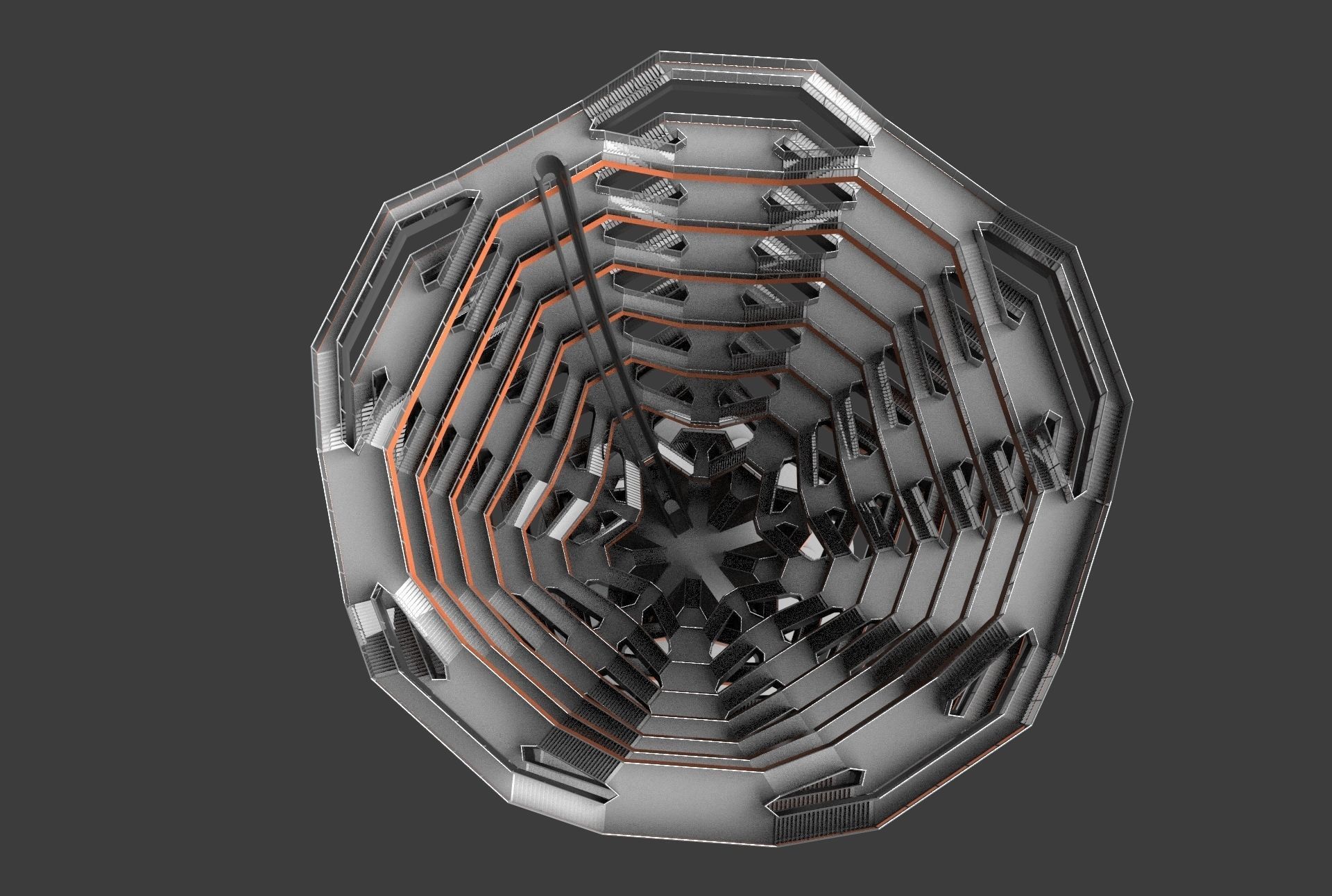 The Vessel - Hudson Yards Staircase - printable 3D model_13