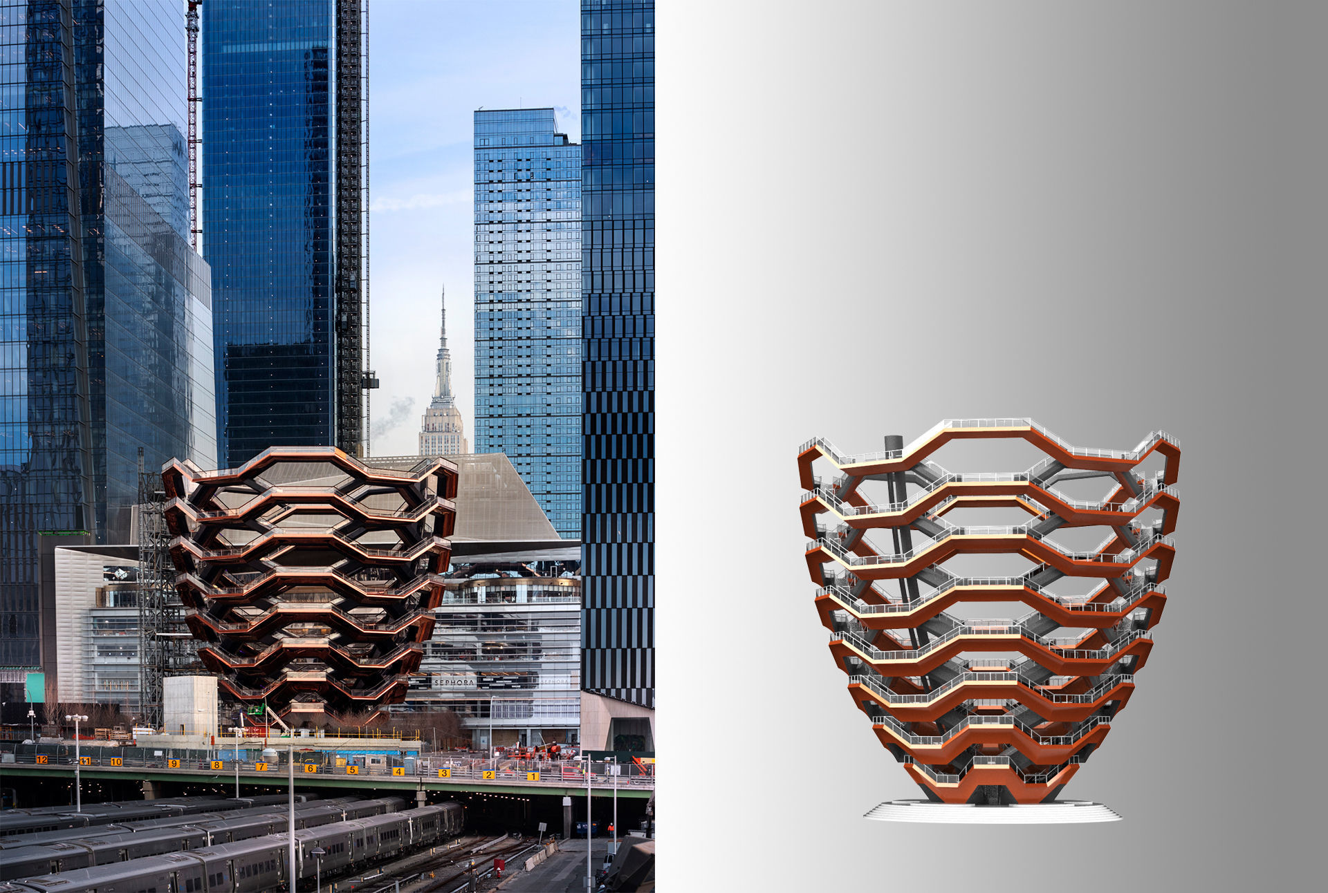 The Vessel - Hudson Yards Staircase - printable 3D model_2