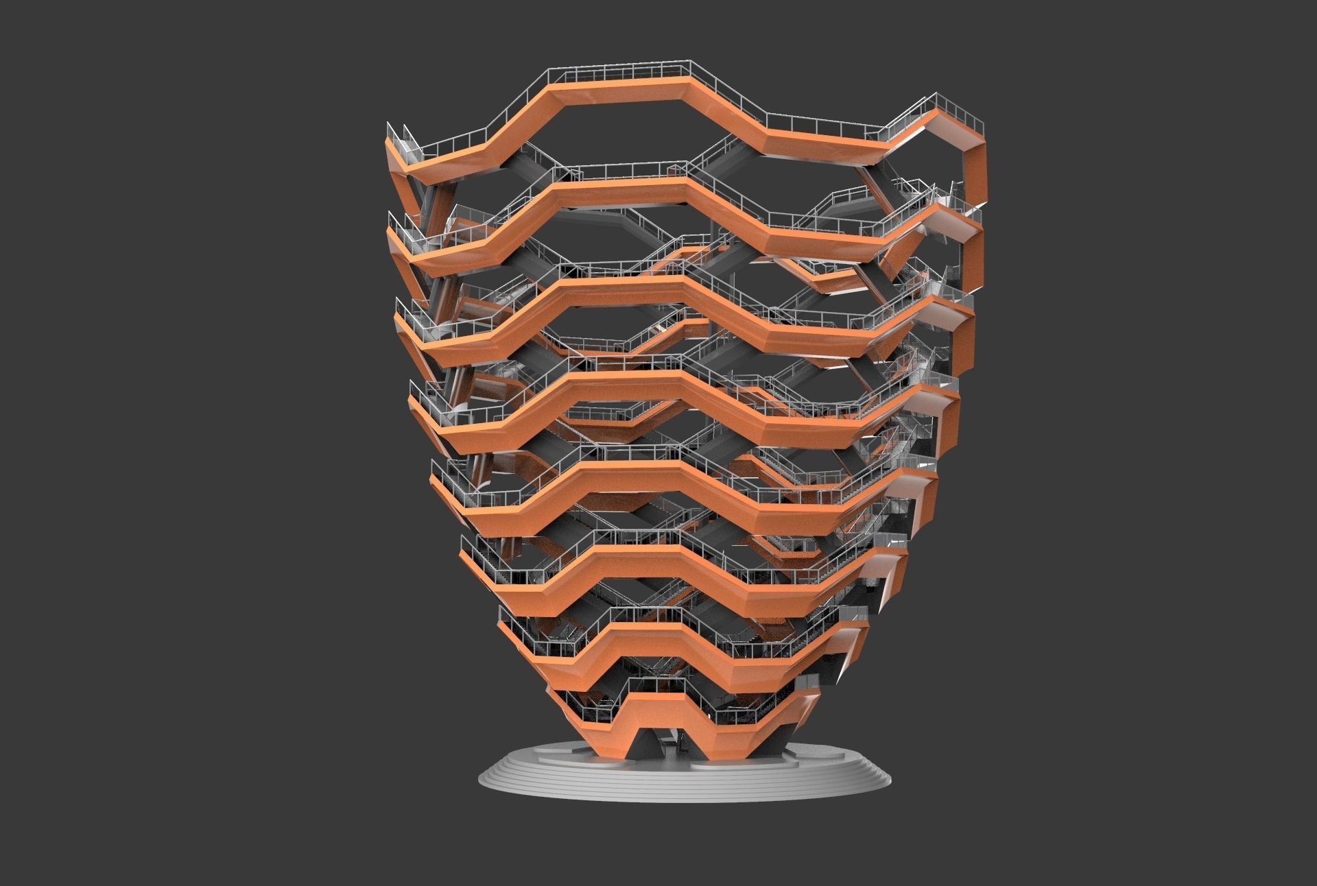 The Vessel - Hudson Yards Staircase - printable 3D model_21