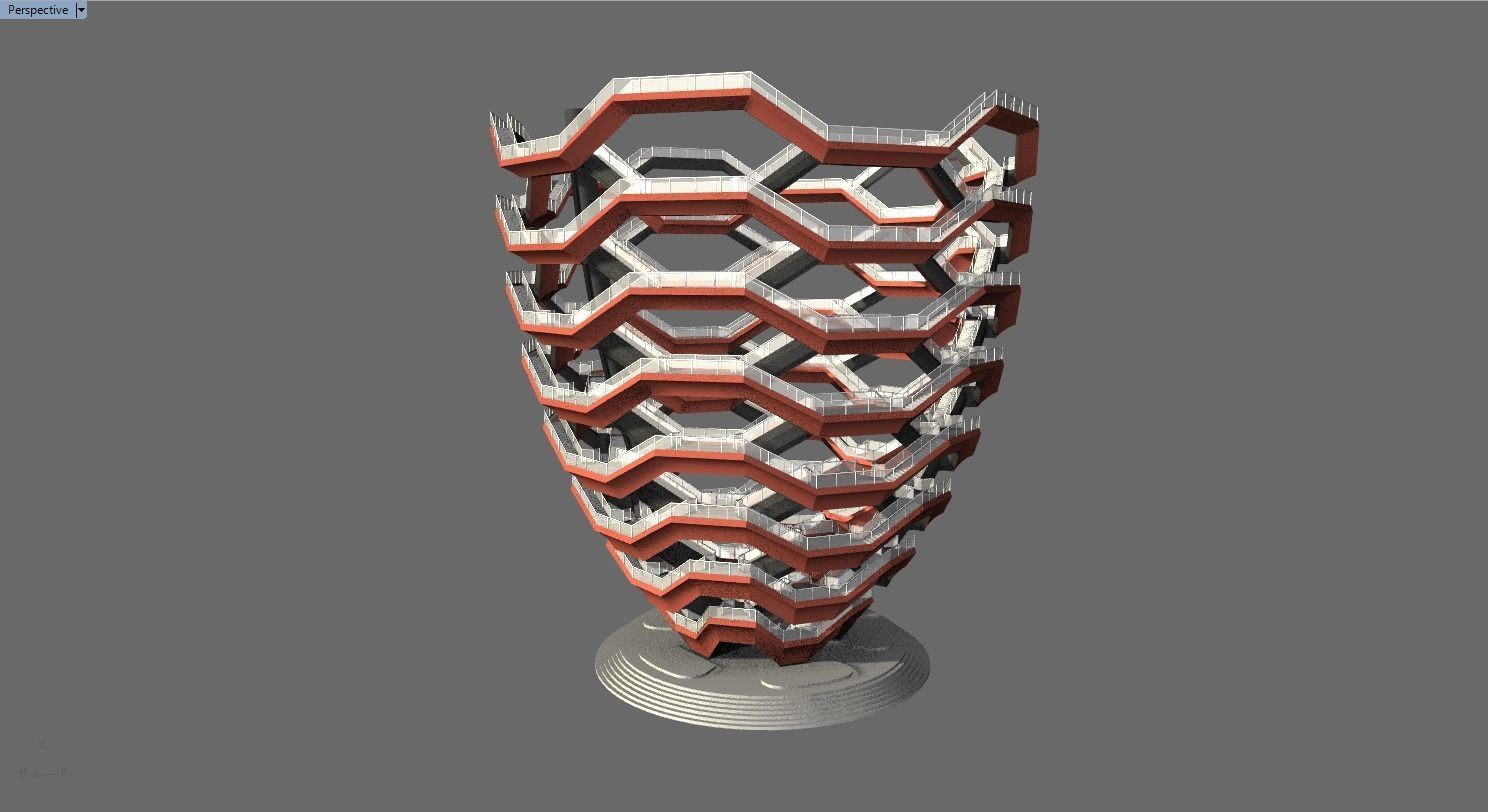 The Vessel - Hudson Yards Staircase - printable 3D model_11