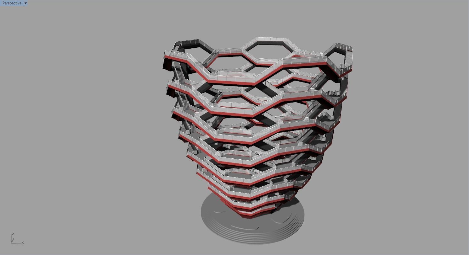 The Vessel - Hudson Yards Staircase - printable 3D model_10