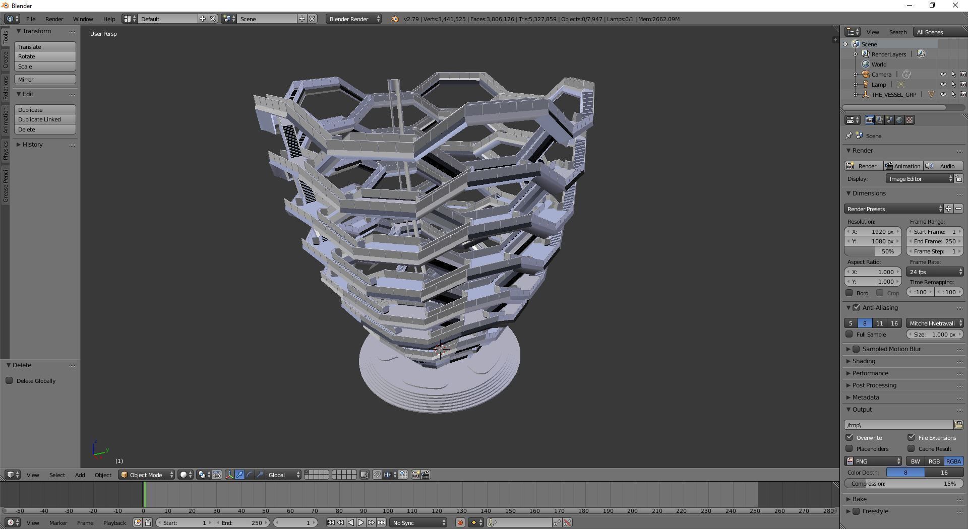 The Vessel - Hudson Yards Staircase - printable 3D model_24