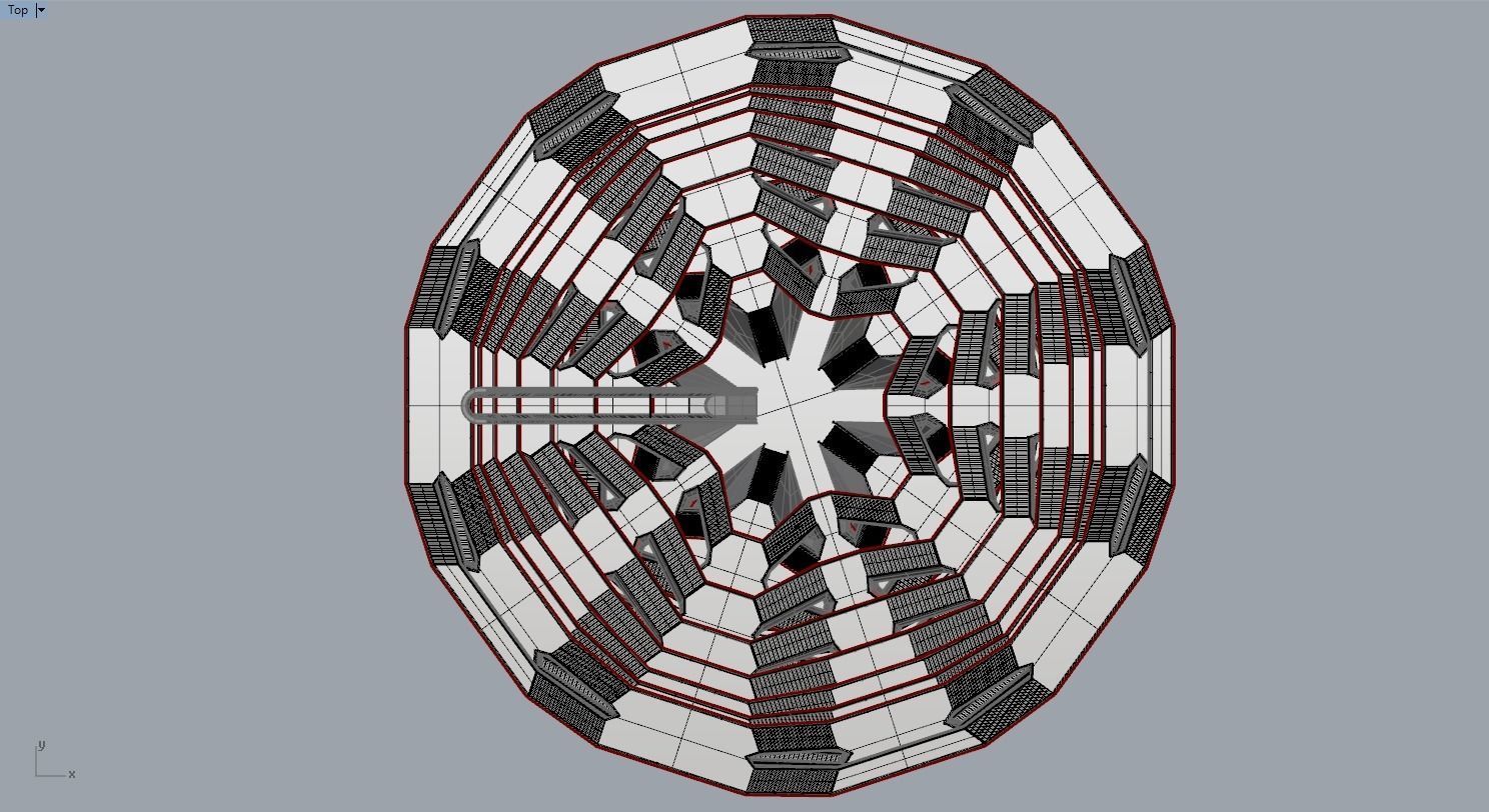 The Vessel - Hudson Yards Staircase - printable 3D model_15