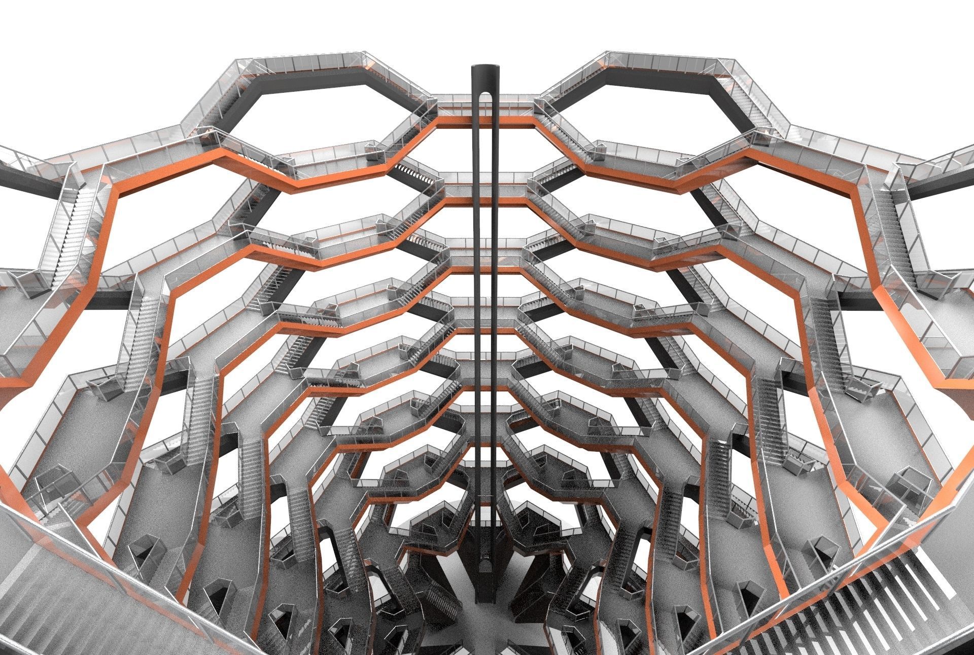 The Vessel - Hudson Yards Staircase - printable 3D model_20