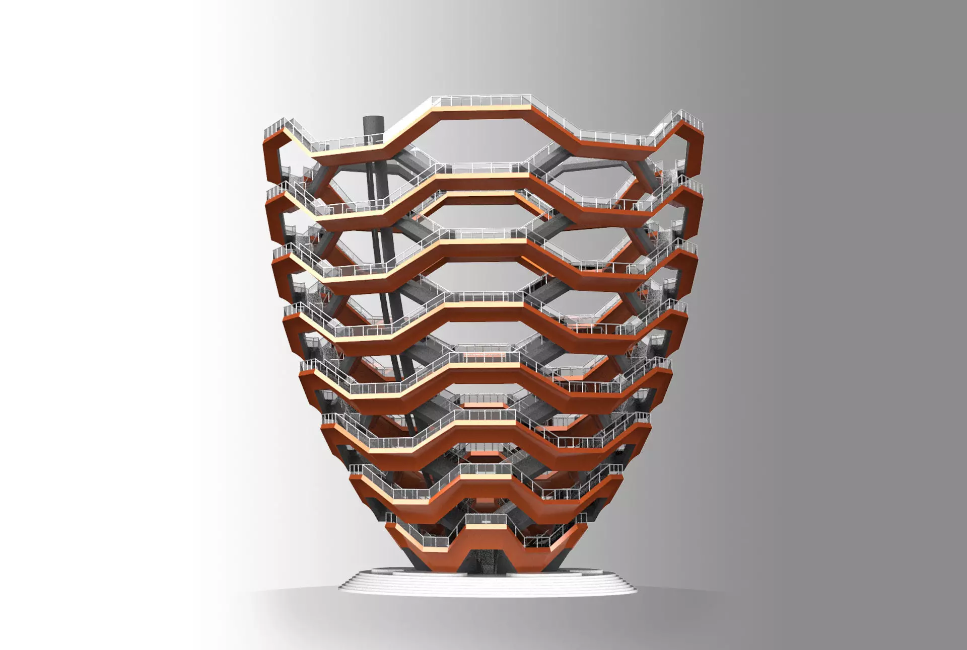 The Vessel - Hudson Yards Staircase - printable 3D model_0