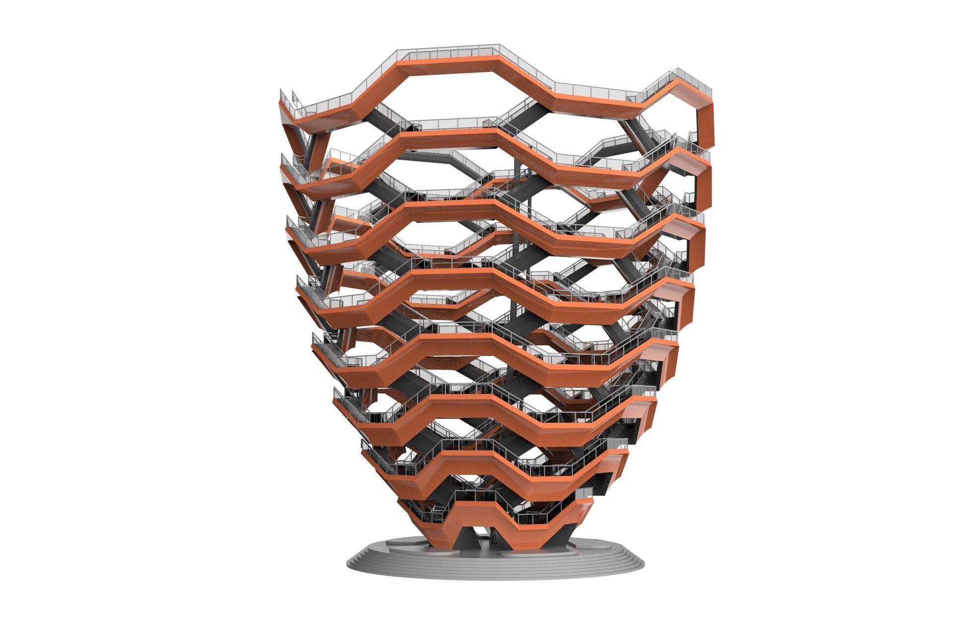 The Vessel - Hudson Yards Staircase - printable 3D model_5
