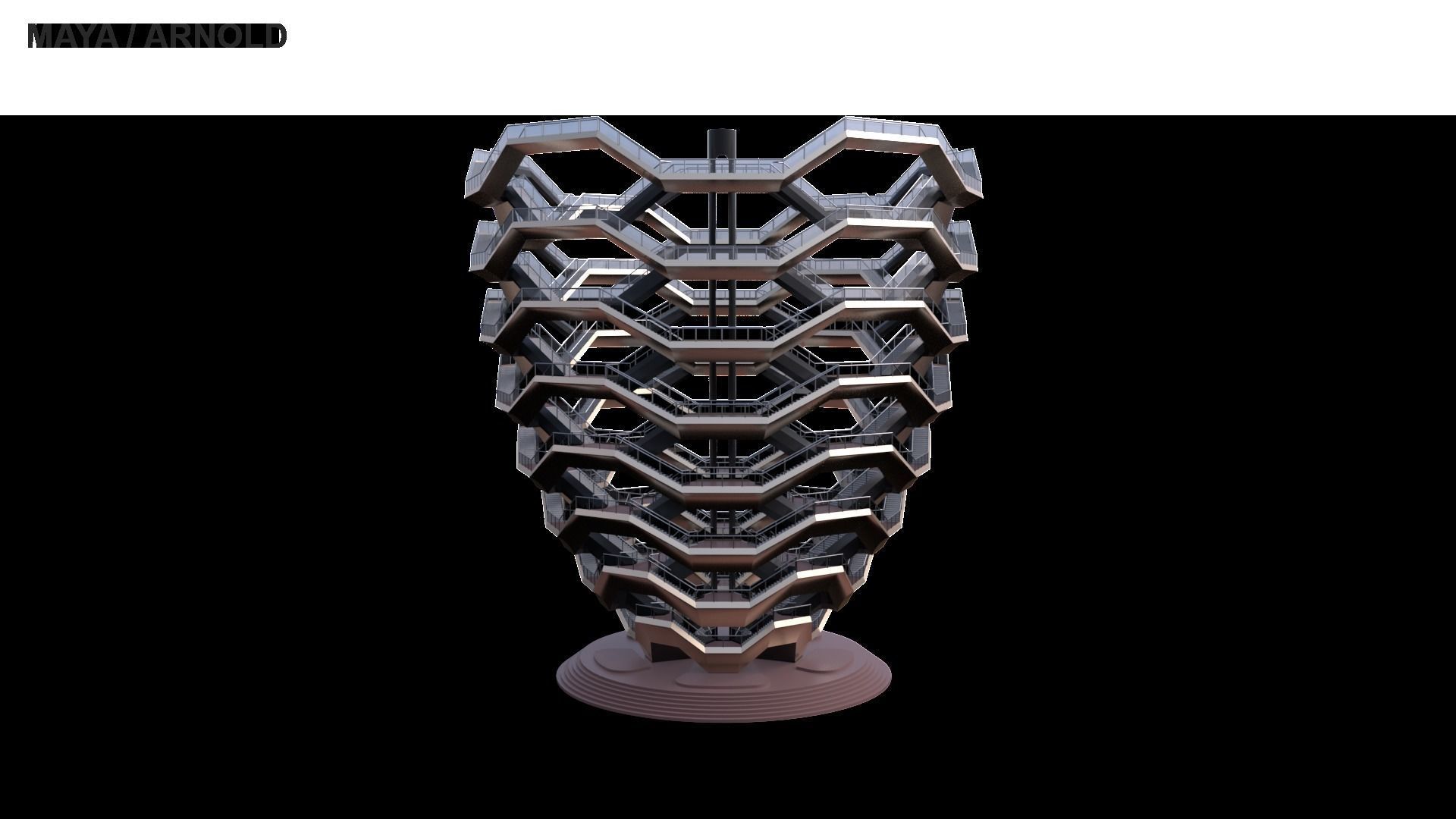 The Vessel - Hudson Yards Staircase - printable 3D model_29