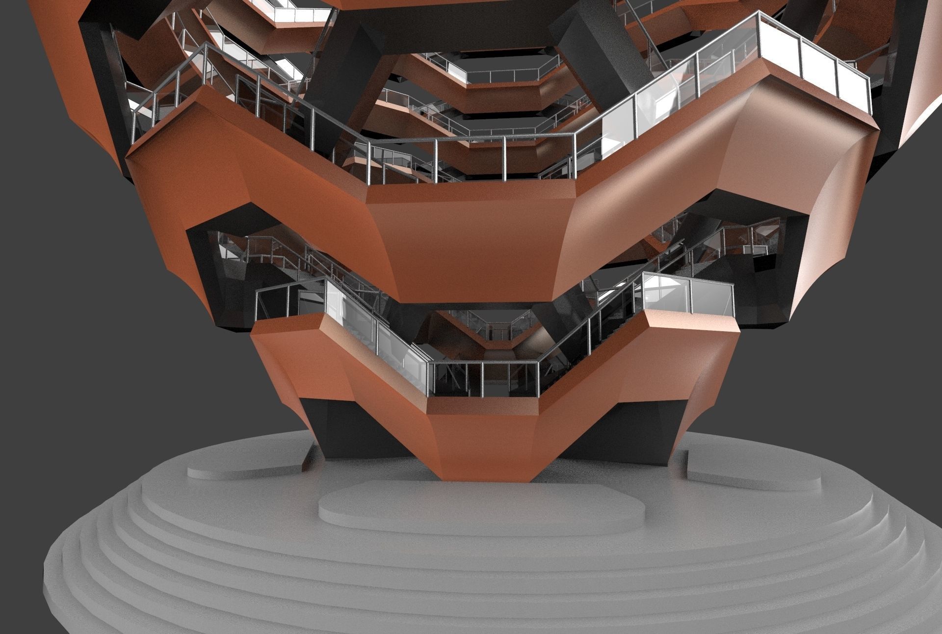 The Vessel - Hudson Yards Staircase - printable 3D model_14