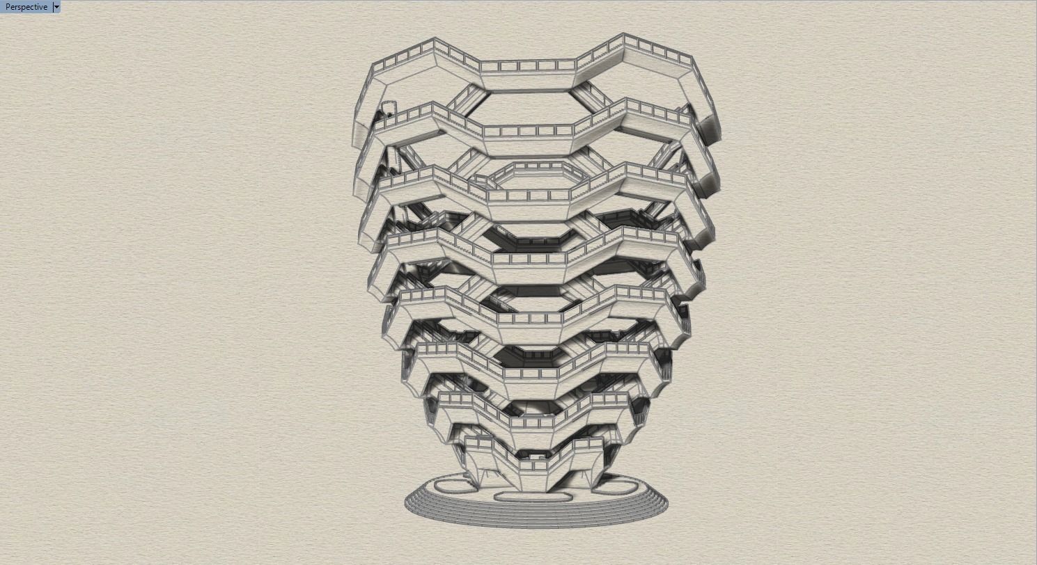 The Vessel - Hudson Yards Staircase - printable 3D model_7