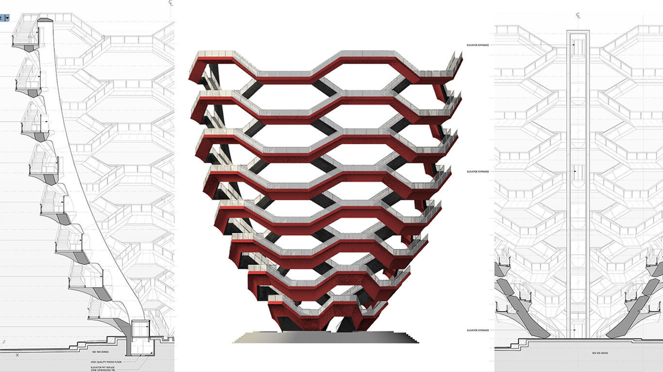 The Vessel - Hudson Yards Staircase - printable 3D model_4