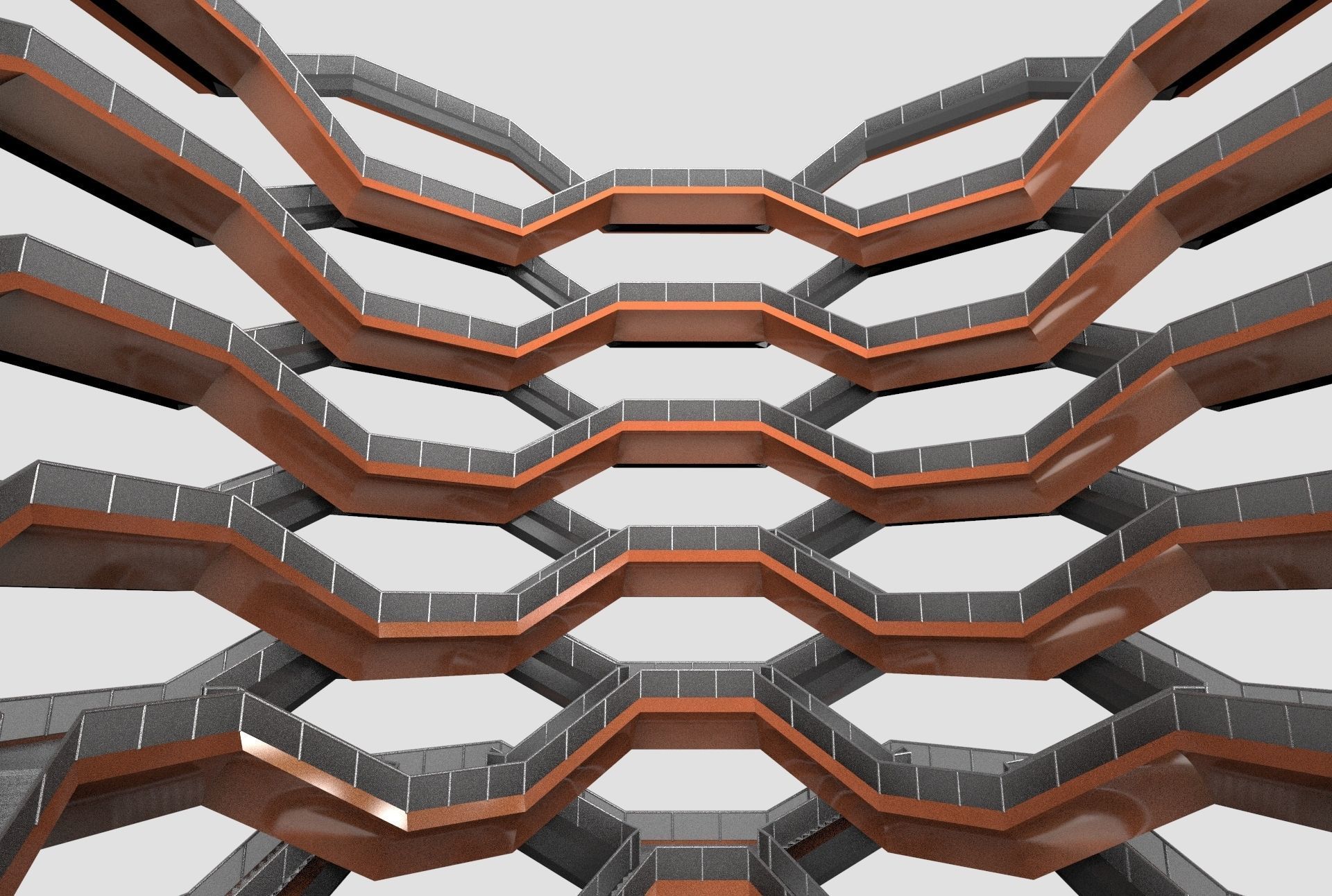 The Vessel - Hudson Yards Staircase - printable 3D model_16
