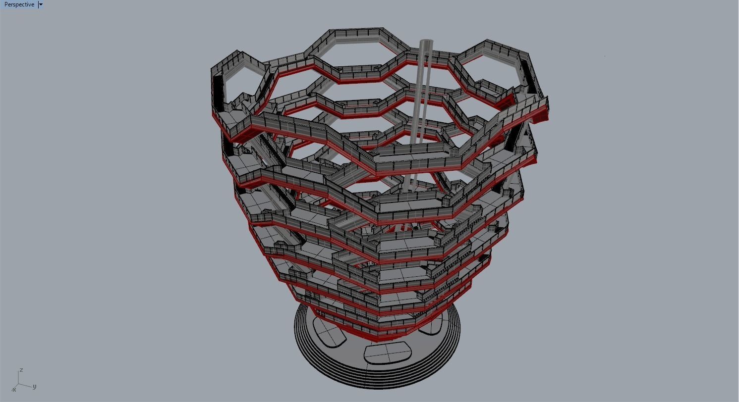 The Vessel - Hudson Yards Staircase - printable 3D model_12