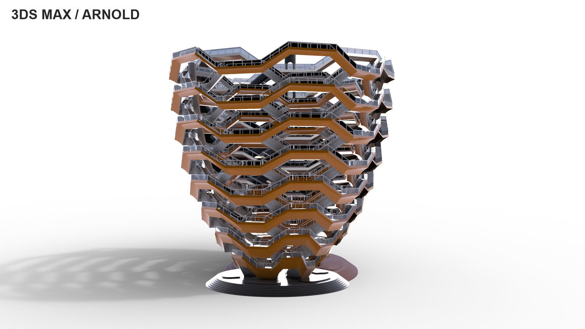 The Vessel - Hudson Yards Staircase - printable 3D model_25