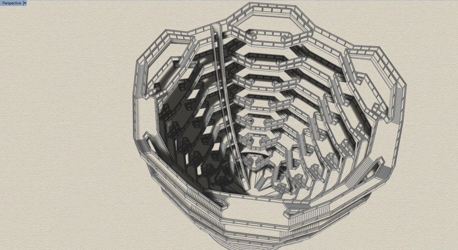 The Vessel - Hudson Yards Staircase - printable 3D model_19