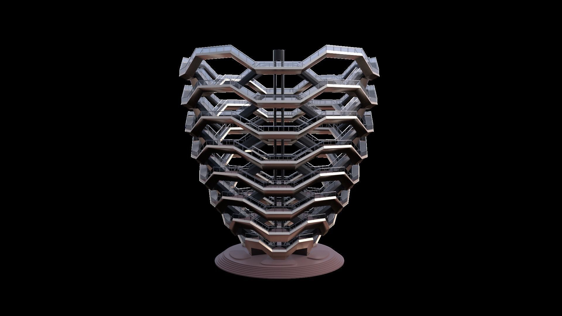 The Vessel - Hudson Yards Staircase - printable 3D model_28