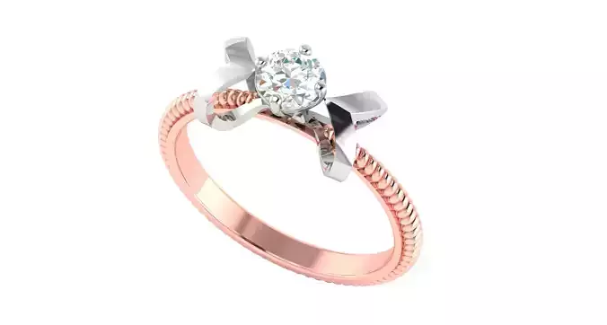 Solitaire ring 3dm stl render detail 3D print model