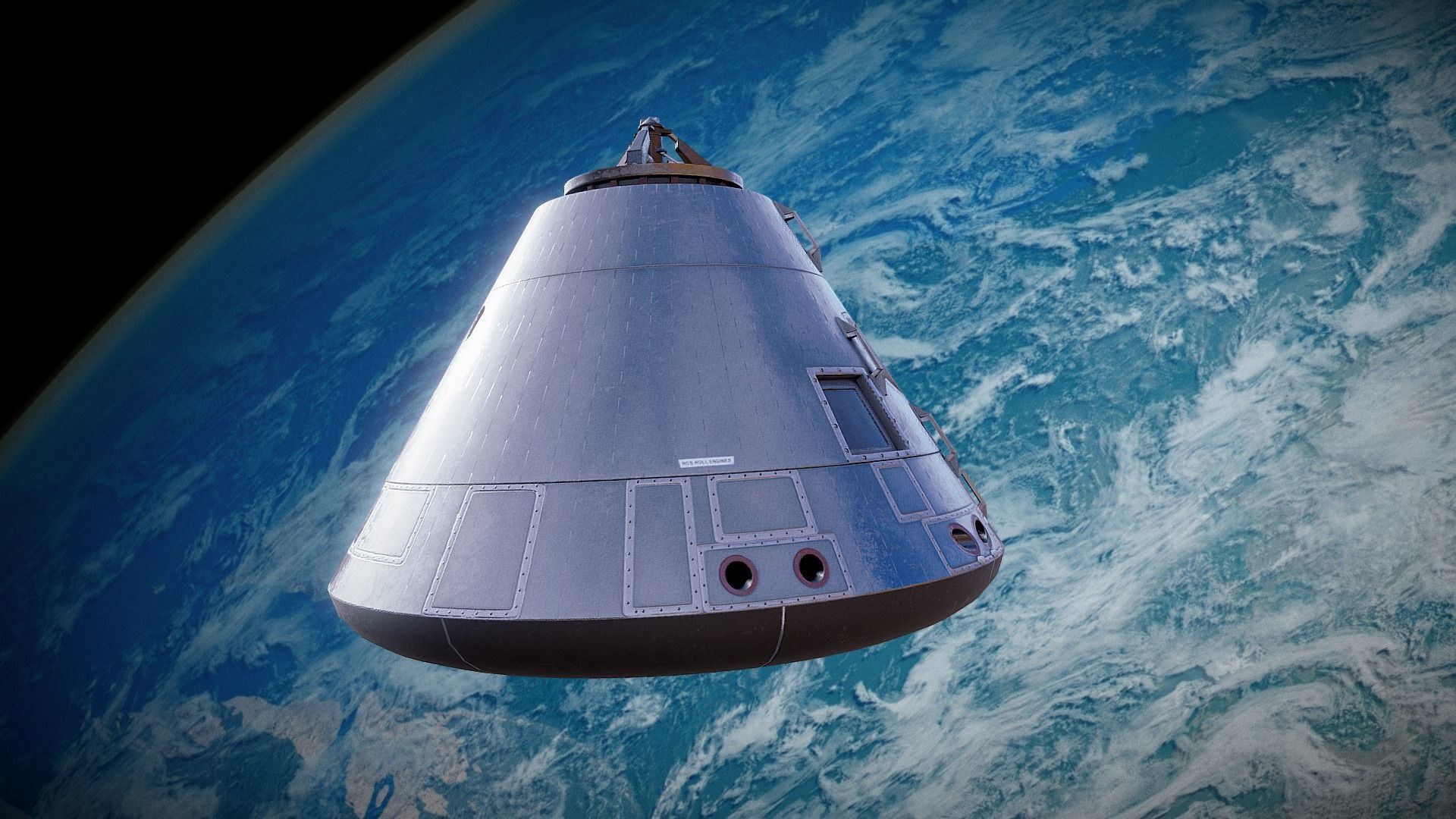 Apollo Command Module Low-poly 3D model_17