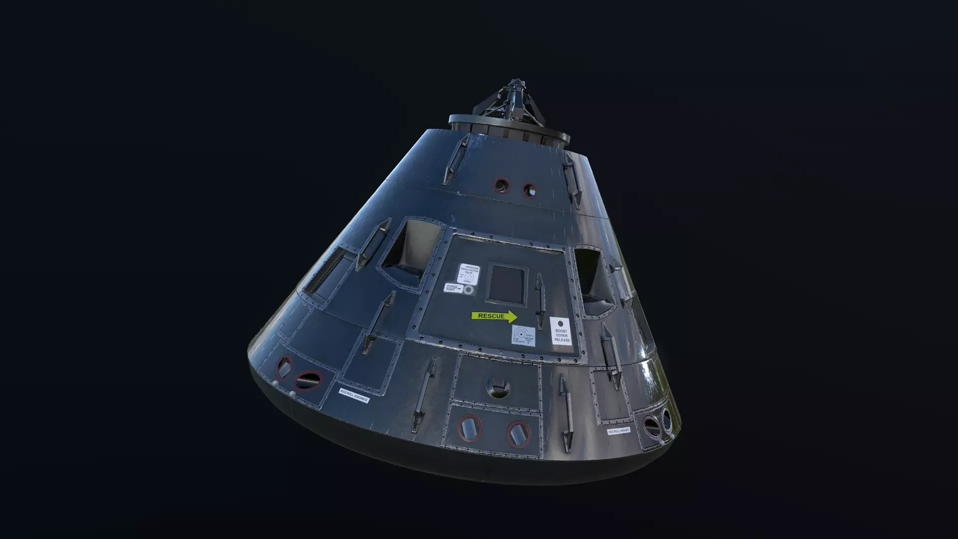 Apollo Command Module Low-poly 3D model_0