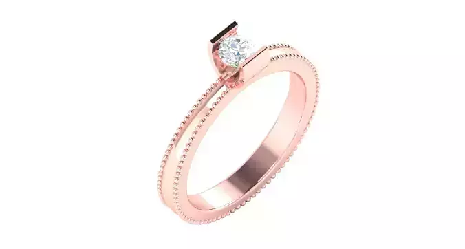 Solitaire ring 3dm stl render detail 3D print model