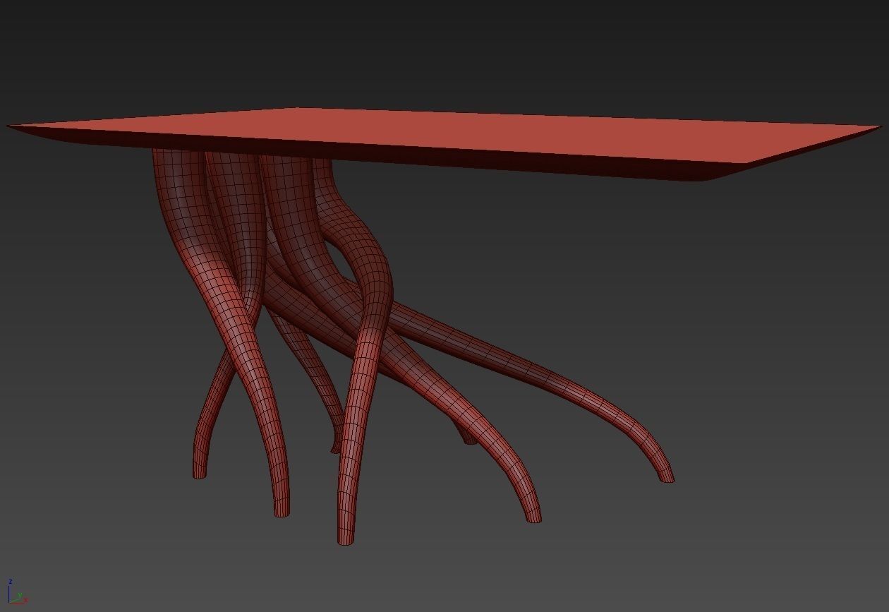 Table wood 2 3D model_4