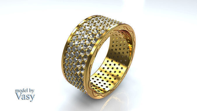 Ring 215 gems by Vasy 3D print model
