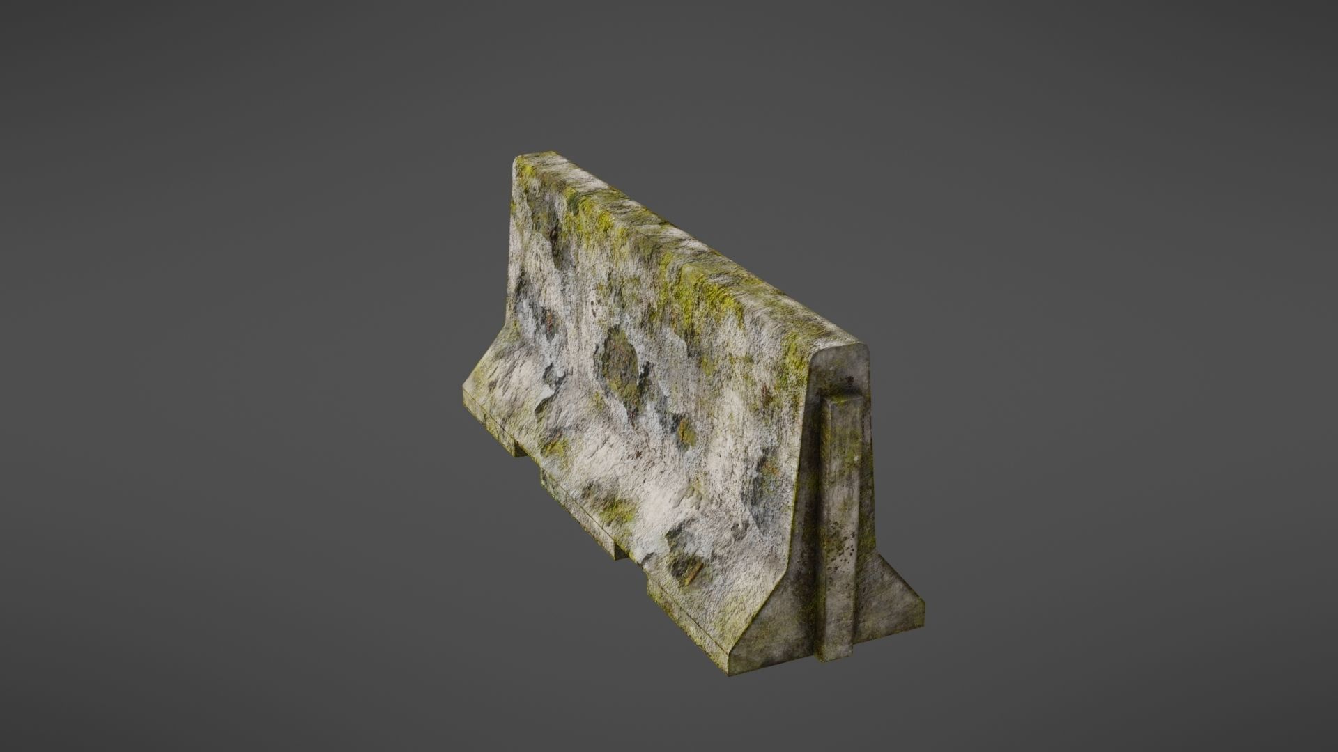 Concrete barrier Low-poly 3D model_17