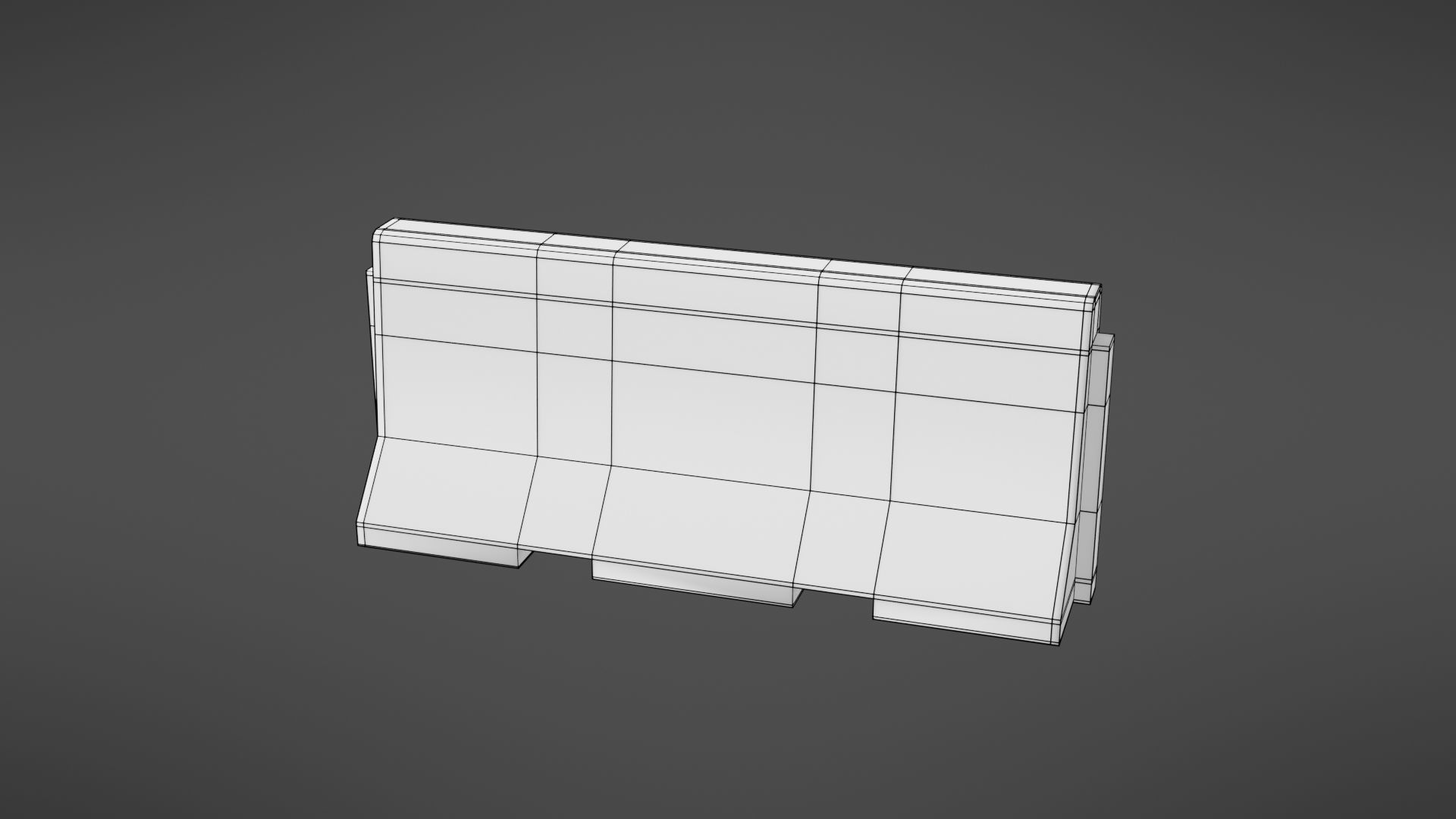 Concrete barrier Low-poly 3D model_23