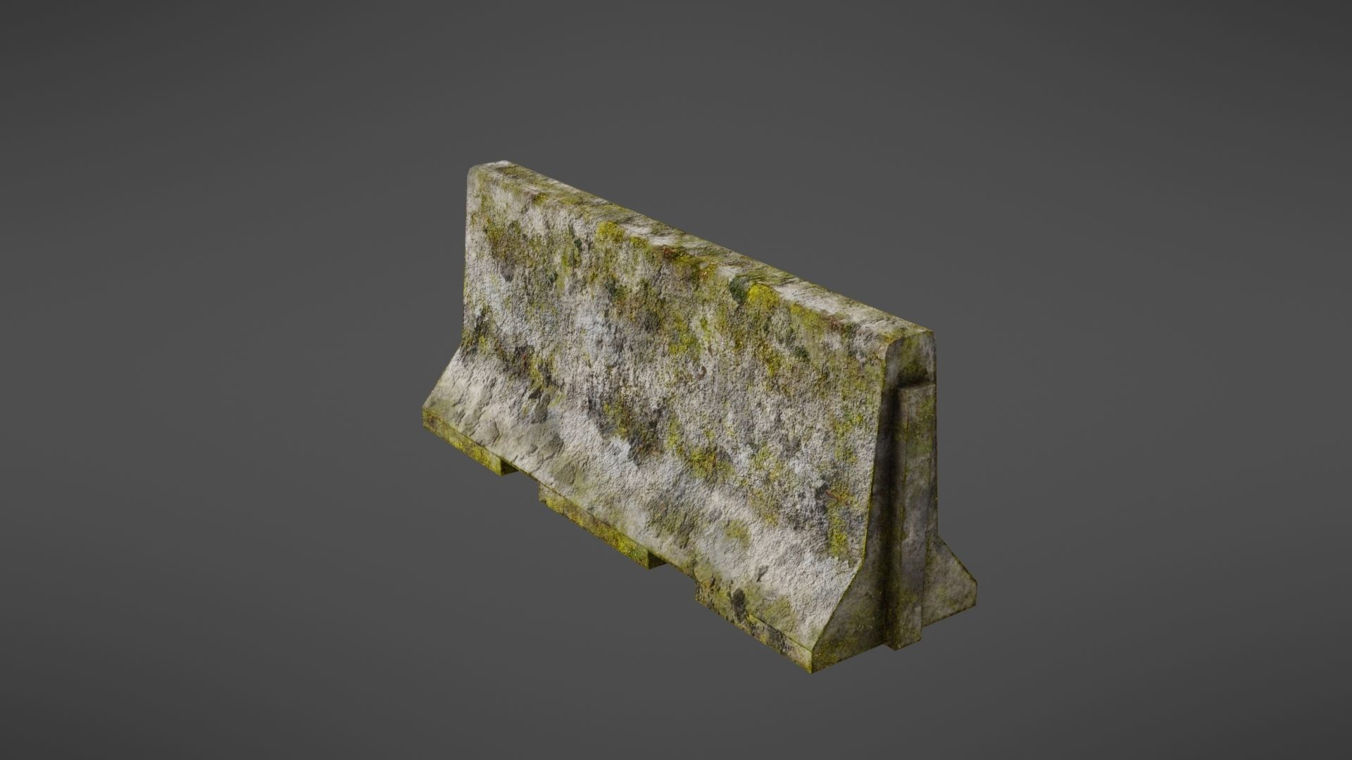 Concrete barrier Low-poly 3D model_10