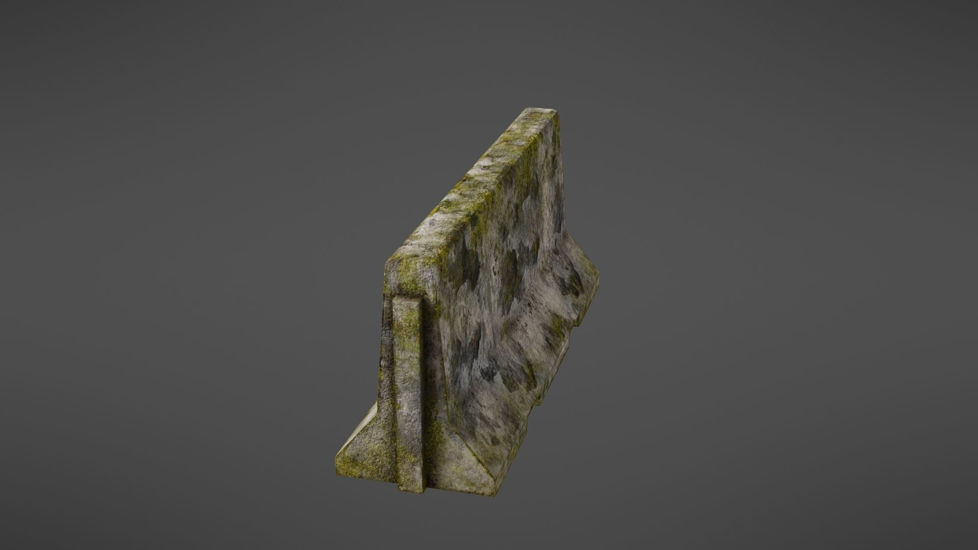 Concrete barrier Low-poly 3D model_8