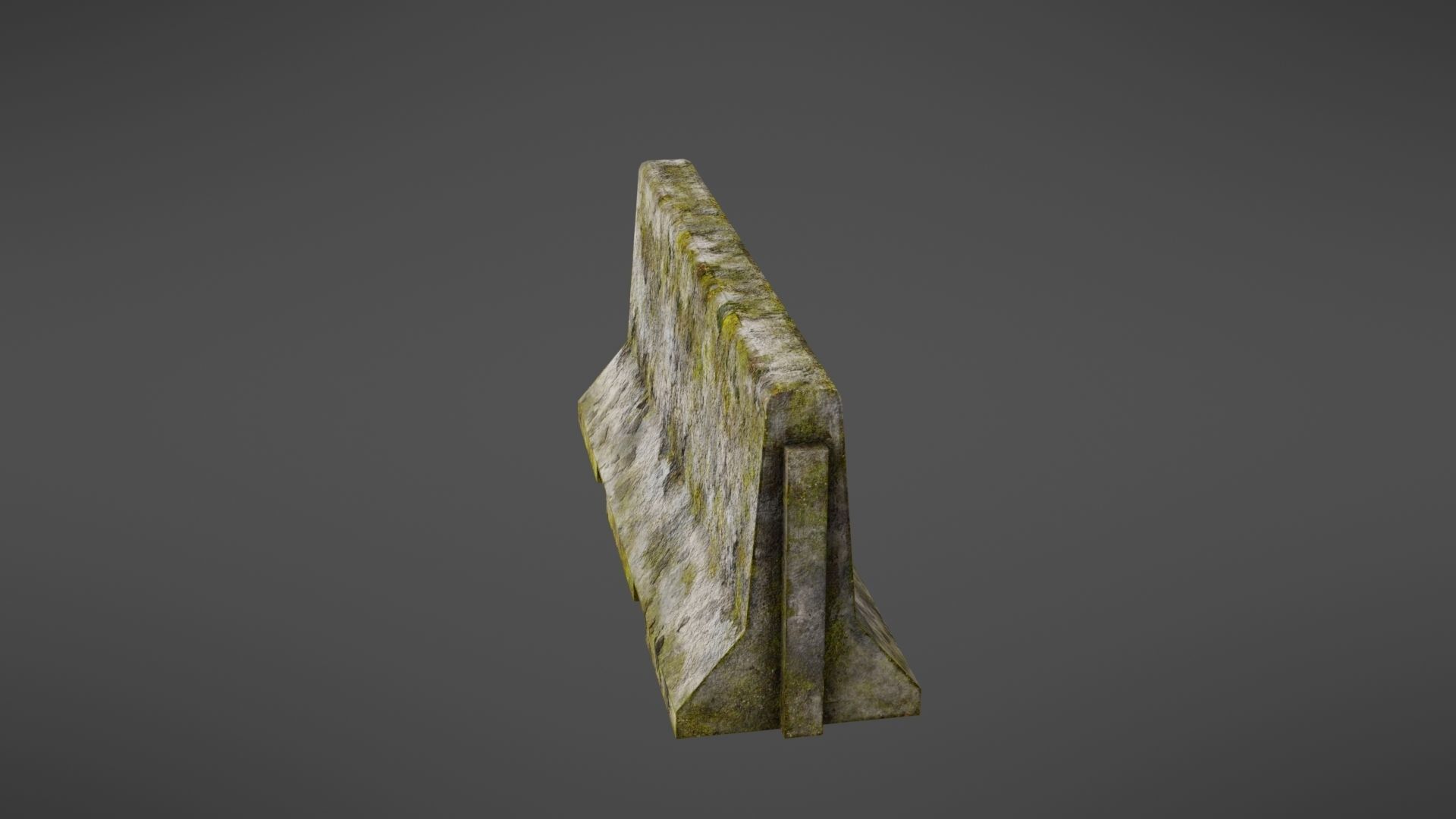 Concrete barrier Low-poly 3D model_9