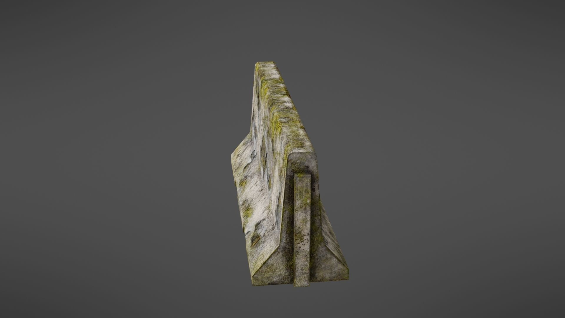 Concrete barrier Low-poly 3D model_16